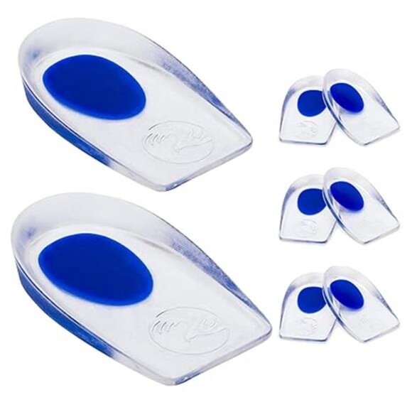 Gel Heel Cushions for Heel Pain Relief (3 Pairs) Plantar Fasciitis Heel Cups - Picture 7 of 7